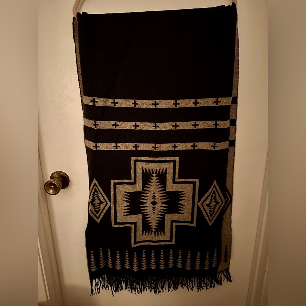 Black Pendleton 100% virgin wool scarf